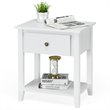 Costway Nightstand/Bedside Table/Sofa Table/End Table/Accent Table White