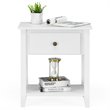 Costway Nightstand/Bedside Table/Sofa Table/End Table/Accent Table White