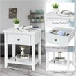 Costway Nightstand/Bedside Table/Sofa Table/End Table/Accent Table White