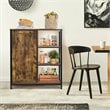 Costway Storage Cabinet Multipurpose Freestanding Cupboard in Rustic Brown/Black