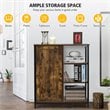 Costway Storage Cabinet Multipurpose Freestanding Cupboard in Rustic Brown/Black