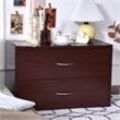 Costway 2-Drawer End Table Nightstand Dresser Organizer with Handle in Brown