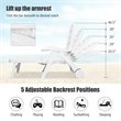 Costway PP 5-Position Adjustable Folding Lounge Chair with Wheels in White