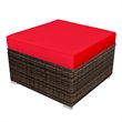 Costway 5-piece Contemporary Rattan Patio Wicker Furniture Set in Red