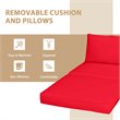 Costway 5-piece Contemporary Rattan Patio Wicker Furniture Set in Red