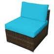 Costway 5-piece Contemporary Rattan Patio Wicker Furniture Set in Turquoise