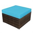 Costway 5-piece Contemporary Rattan Patio Wicker Furniture Set in Turquoise