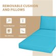 Costway 5-piece Contemporary Rattan Patio Wicker Furniture Set in Turquoise