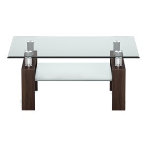 costway rectangle glass coffee table with metal legs for livingroom in coffee