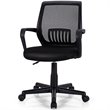 Costway Nylon Adjustable Mid-Back Mesh Office Chair with Lumbar Support in Black