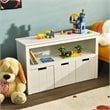 Costway 3-drawer Wood Kid Toy Storage Cabinet Chest with Wheels in White
