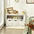 Costway 3-drawer Wood Kid Toy Storage Cabinet Chest with Wheels in White