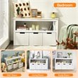 Costway 3-drawer Wood Kid Toy Storage Cabinet Chest with Wheels in White