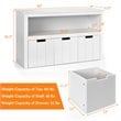 Costway 3-drawer Wood Kid Toy Storage Cabinet Chest with Wheels in White
