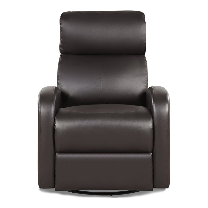 Costway Swivel Rocker Manual Single Sofa Lounger Recliner Chair in Brown