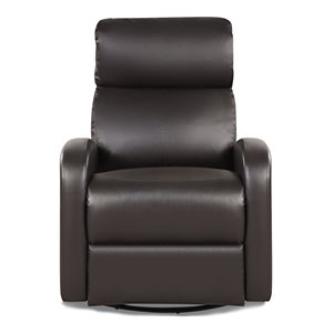 costway swivel rocker manual single sofa lounger recliner chair in brown