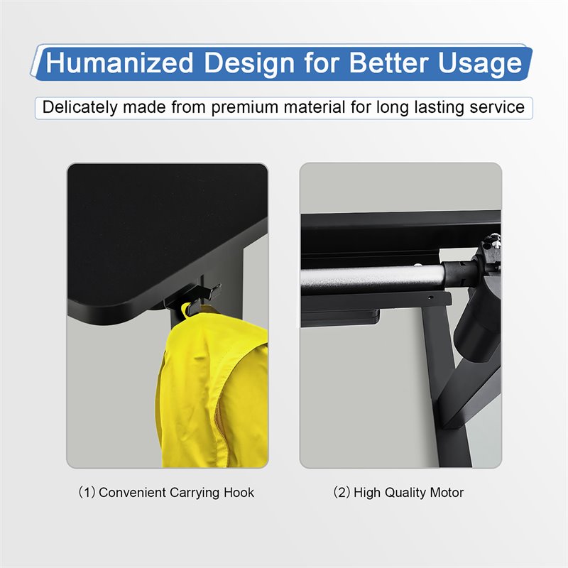 Costway Electric 2-Tier Mobile Standing Desk with Height Adjustable in Black