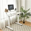 Costway Electric 2-Tier Mobile Standing Desk with Height Adjustable in White