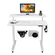 Costway Electric 2-Tier Mobile Standing Desk with Height Adjustable in White