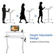 Costway Electric 2-Tier Mobile Standing Desk with Height Adjustable in White