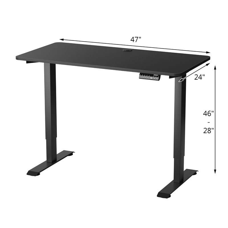 Costway Electric Adjustable Workstation Standing Desk with Control in Black