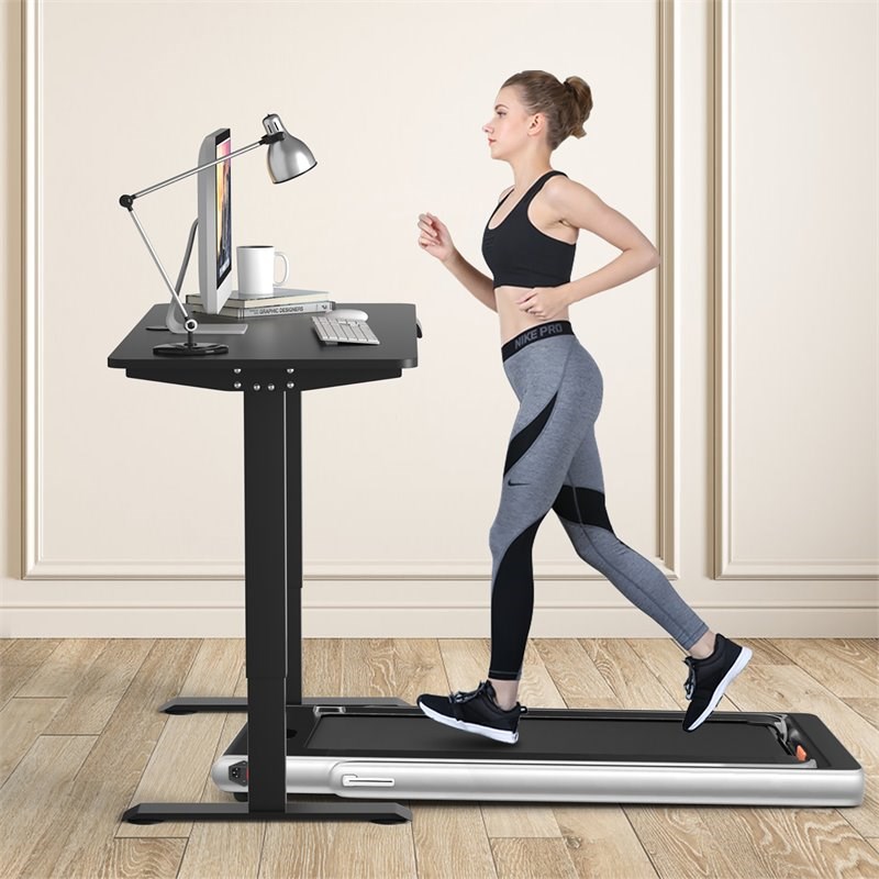 Costway Electric Adjustable Workstation Standing Desk with Control in Black
