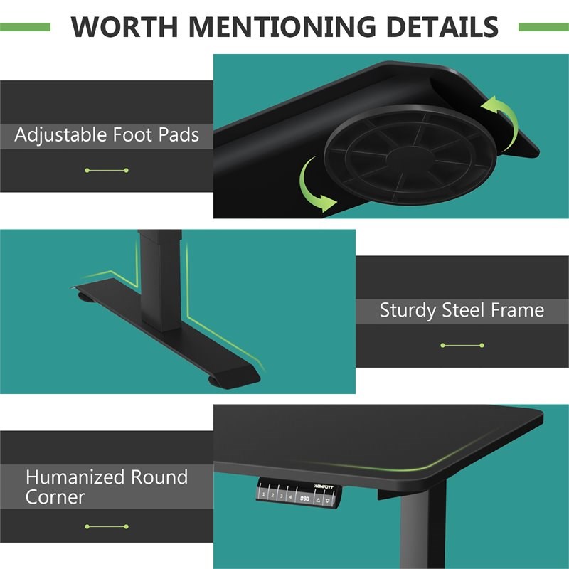 Costway Electric Adjustable Workstation Standing Desk with Control in Black
