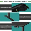 Costway Electric Adjustable Workstation Standing Desk with Control in Black
