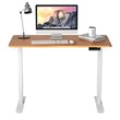 Costway Electric Adjustable Workstation Standing Desk with Control in Maple