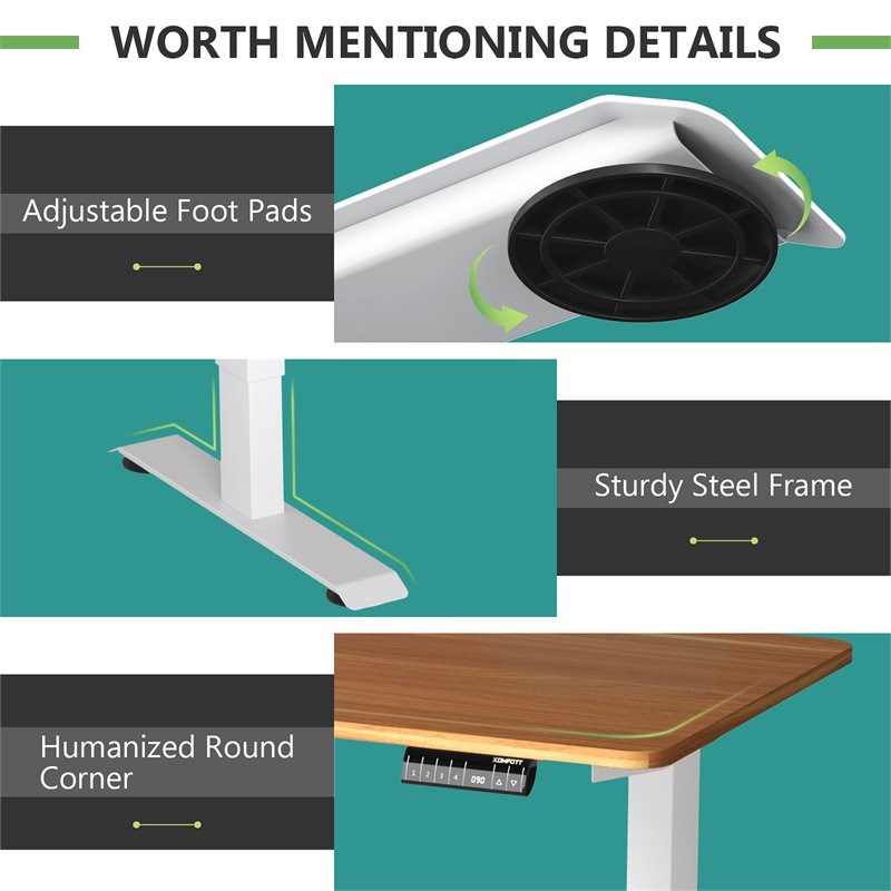 Costway Electric Adjustable Workstation Standing Desk with Control in Maple