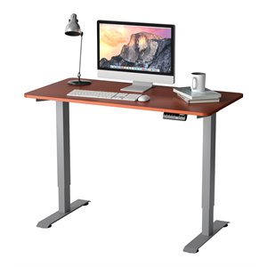 Costway Electric Adjustable Workstation Standing Desk with Control in Brown Teak