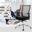 Costway PP and Sponge Ergonomic Mesh Office Chair with Armrest in Black