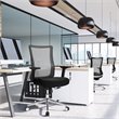 Costway PP and Sponge Ergonomic Mesh Office Chair with Armrest in Black