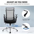 Costway PP and Sponge Ergonomic Mesh Office Chair with Armrest in Black