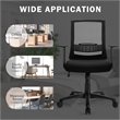 Costway Sponge Adjustable Mid Back Mesh Office Chair w/ Lumbar Support in Black
