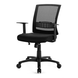 Costway Sponge Adjustable Mid Back Mesh Office Chair w/ Lumbar Support in Black