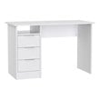 Costway 3-drawer Engineered Wood Computer Desk with Open Shelf in White
