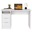 Costway 3-drawer Engineered Wood Computer Desk with Open Shelf in White
