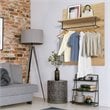 Costway Wall Mounted Clothes Rack Shelf Coat Hat Hanger in Artisan Oak