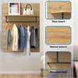 Costway Wall Mounted Clothes Rack Shelf Coat Hat Hanger in Artisan Oak