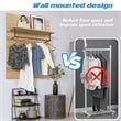 Costway Wall Mounted Clothes Rack Shelf Coat Hat Hanger in Artisan Oak