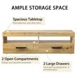 Costway TV Stand/Entertainment Center for TV's up to 60'' with 2 Drawers in Oak