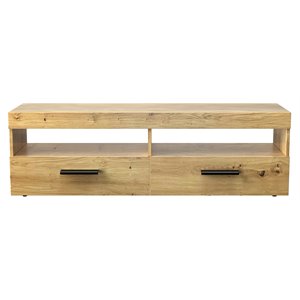 Costway TV Stand/Entertainment Center for TV's up to 60'' with 2 Drawers in Oak