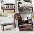 Costway Entryway Kitchen Upholstered Fabric Dining Bench with Wood Legs in Gray