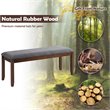 Costway Entryway Kitchen Upholstered Fabric Dining Bench with Wood Legs in Gray