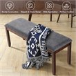 Costway Entryway Kitchen Upholstered Fabric Dining Bench with Wood Legs in Gray
