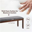 Costway Entryway Kitchen Upholstered Fabric Dining Bench with Wood Legs in Gray