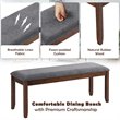 Costway Entryway Kitchen Upholstered Fabric Dining Bench with Wood Legs in Gray