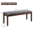 Costway Entryway Kitchen Upholstered Fabric Dining Bench with Wood Legs in Gray