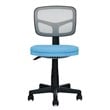 Costway Sponge and Plastic Adjustable Swivel Armless Office Chair in Blue